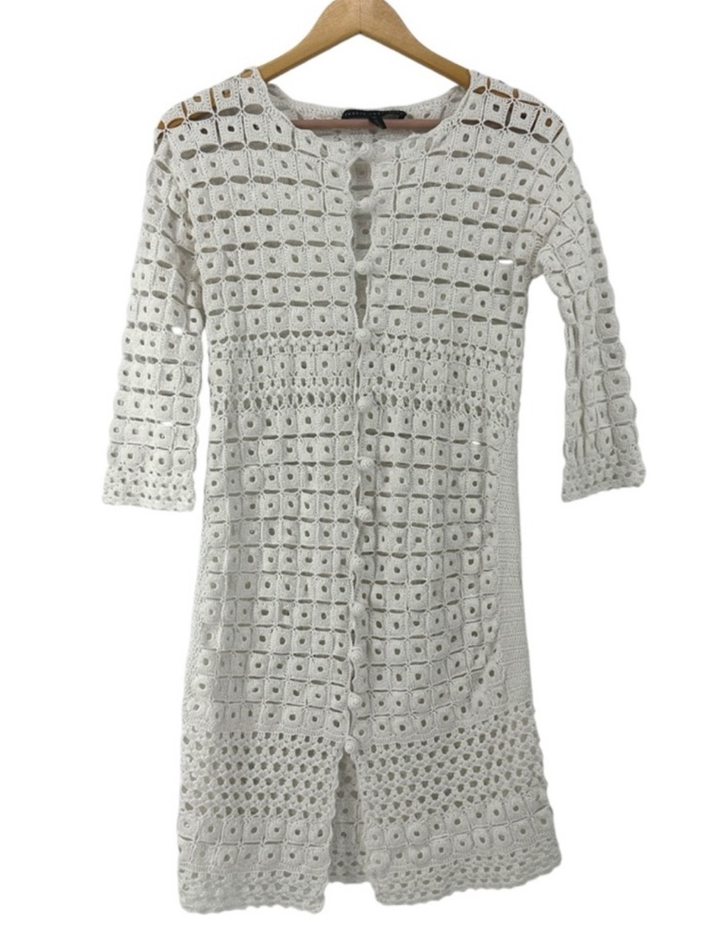 White Crochet dress Cardigan
